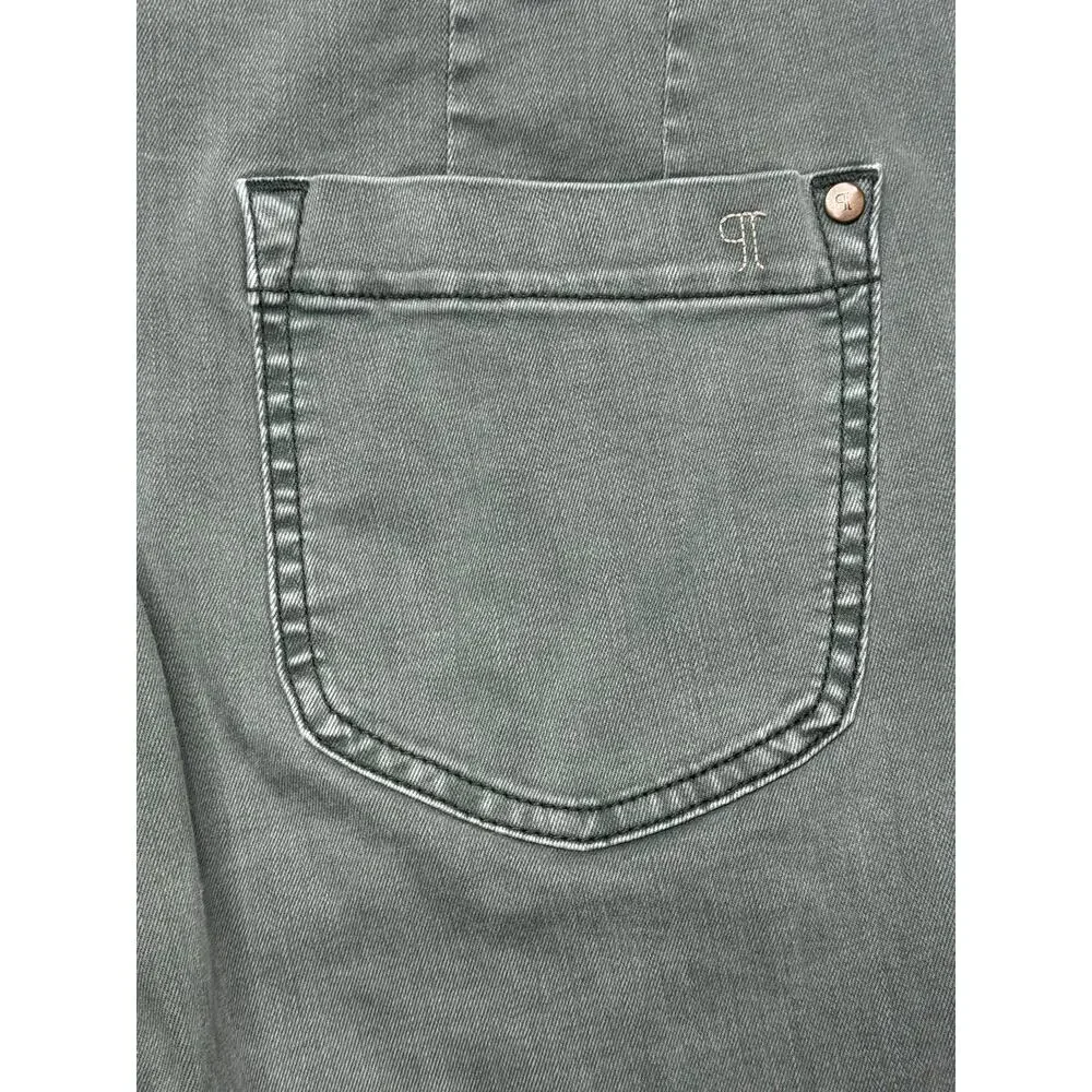 Pilcro Women's Straight Leg Crop Army Green Pants - Size 32 (31x23) - Picture 3 of 7